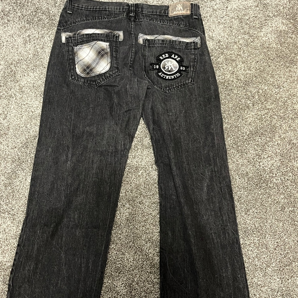 Red Ape Black Jean Shorts for Men
